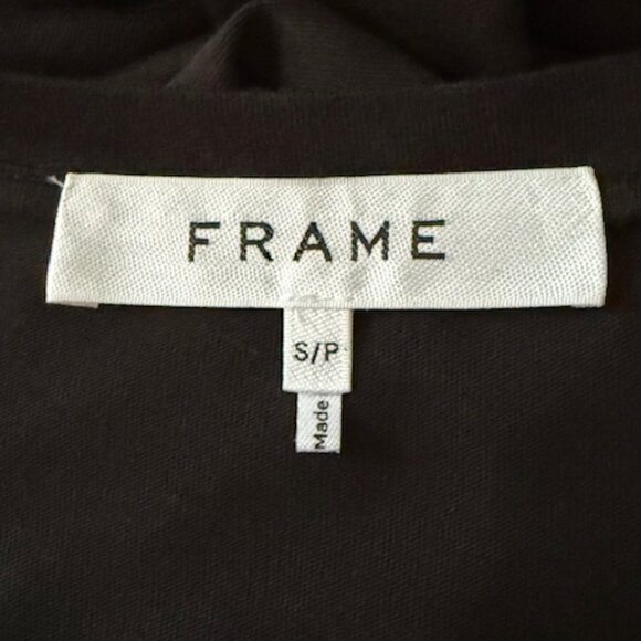 Frame Le Muscle Black Dress Organic Cotton Cap Sleeve Side Slit Maxi Small EUC - Picture 12 of 14